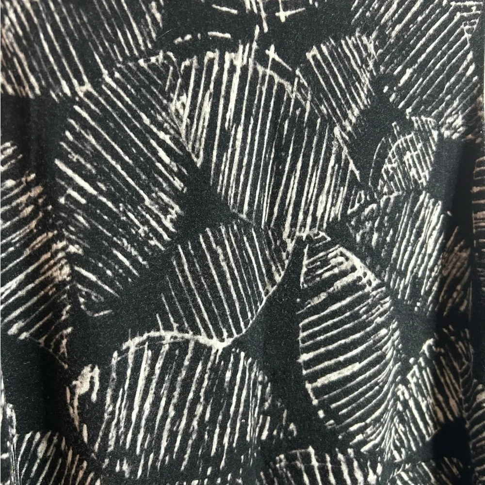 Athleta Black Palm Leaf Santorini Printed High Neck Dress Modal Blend Womens Sml